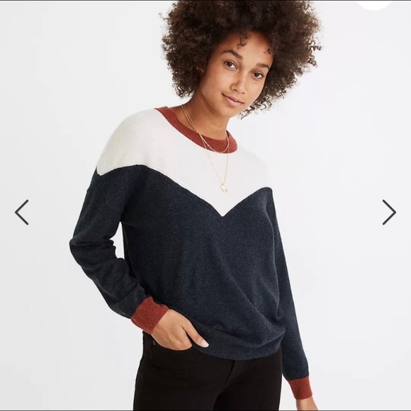 Madewell colorblock yoke pullover sweater size xs - Picture 5 of 9